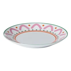 Xenos Borden-Ontbijtbord holly jolly - roze - ø20.6x2.5 cm