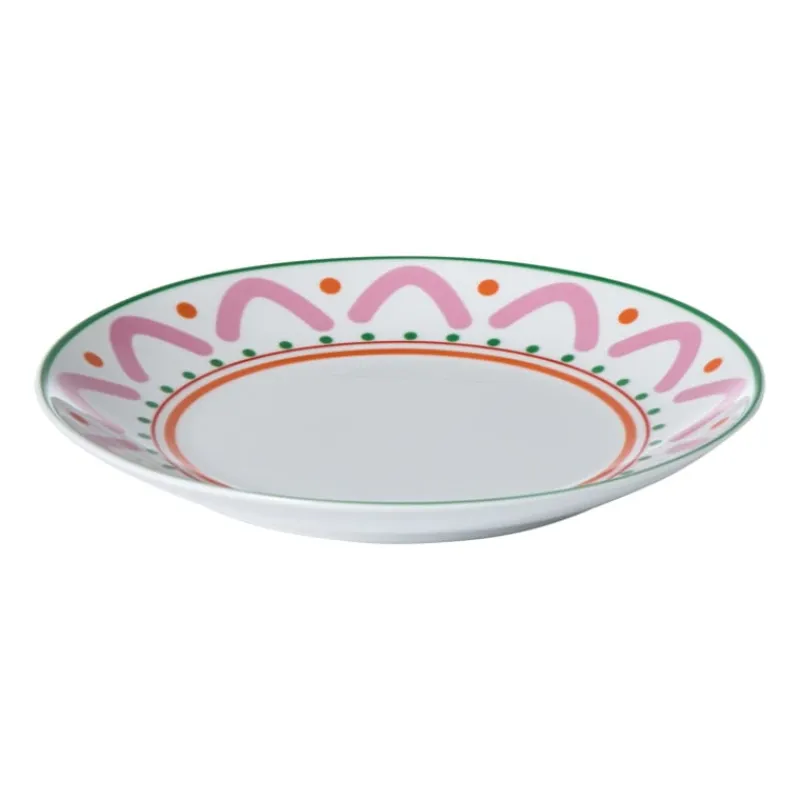 Xenos Borden-Ontbijtbord holly jolly - roze - ø20.6x2.5 cm