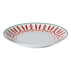 Xenos Borden-Ontbijtbord holly jolly - rood - ø20.6x2.5 cm