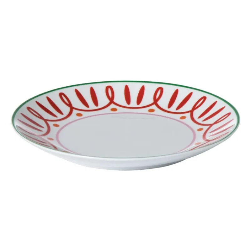 Xenos Borden-Ontbijtbord holly jolly - rood - ø20.6x2.5 cm
