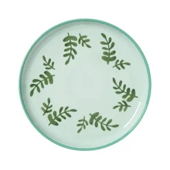 Xenos Borden|Kerstservies-Ontbijtbord jolie - groen - ø21x2.1 cm