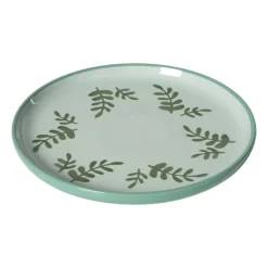 Xenos Borden|Kerstservies-Ontbijtbord jolie - groen - ø21x2.1 cm