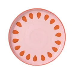 Xenos Borden|Kerstservies-Ontbijtbord jolie - roze - ø21x2.1 cm