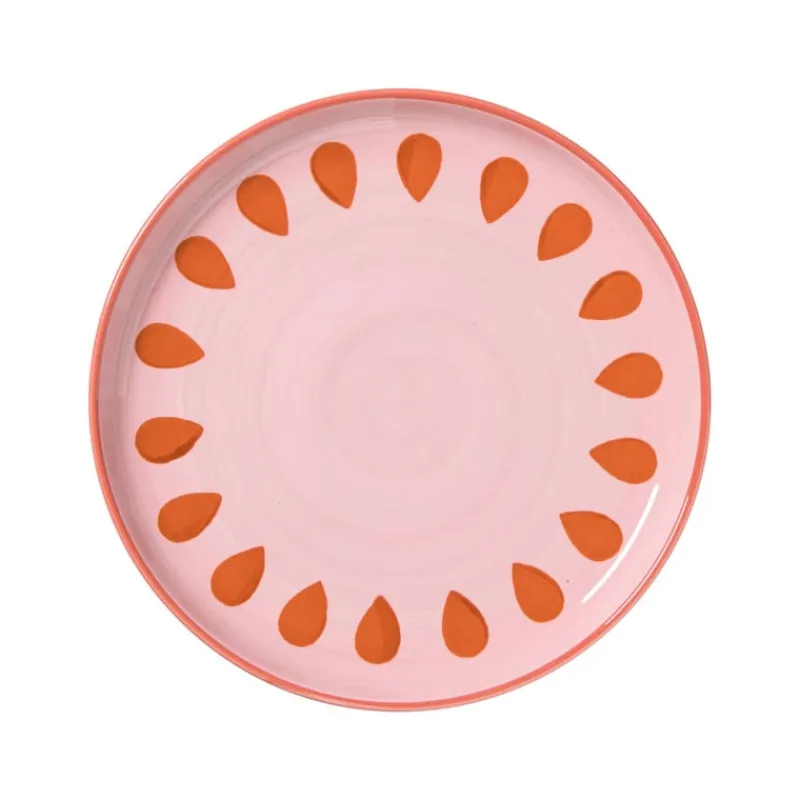 Xenos Borden|Kerstservies-Ontbijtbord jolie - roze - ø21x2.1 cm