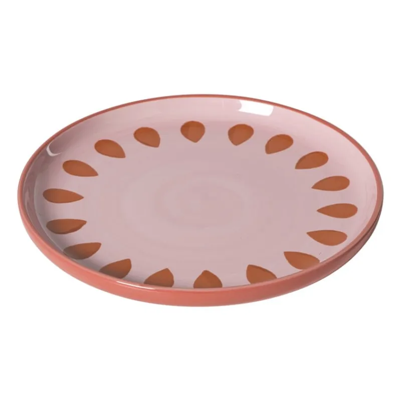 Xenos Borden|Kerstservies-Ontbijtbord jolie - roze - ø21x2.1 cm