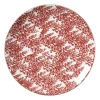 Xenos Borden-Ontbijtbord Mirna blaadjes - rood/wit - ø22x2 cm