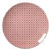 Xenos Borden-Ontbijtbord Mirna ruit - rood/wit - ø22x2 cm