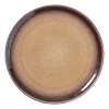 Xenos Borden-Ontbijtbord Olivia - bordeauxrood/beige - ø22x2 cm
