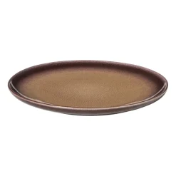 Xenos Borden-Ontbijtbord Olivia - bordeauxrood/beige - ø22x2 cm