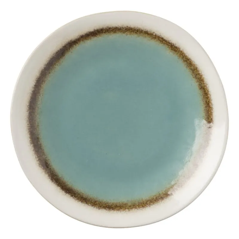 Xenos Borden-Ontbijtbord Roots - turquoise - ø22x2.5 cm