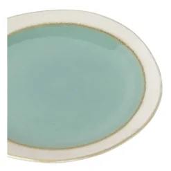 Xenos Borden-Ontbijtbord Roots - turquoise - ø22x2.5 cm