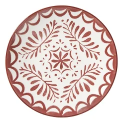 Xenos Borden-Ontbijtbord sterre - rood/wit - ø21.7x2.3 cm