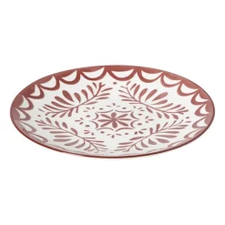 Xenos Borden-Ontbijtbord sterre - rood/wit - ø21.7x2.3 cm