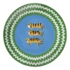 Xenos Borden-Ontbijtbord tijger - groen/blauw - ø21x2 cm