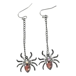 Xenos Verkleedaccessoires-Oorbellen spin - zwart