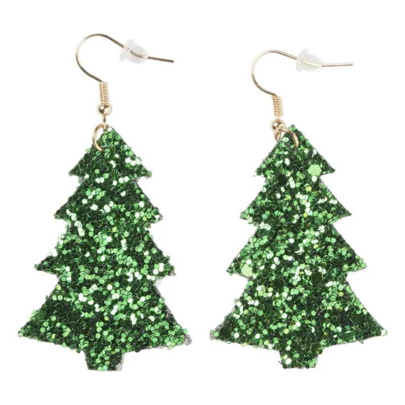 Xenos Kerstcadeaus-Oorbellen xmas tree - diverse kleuren