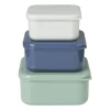 Xenos Broodtrommels-Opbergbakjes set van 3 - groen/blauw/grijs