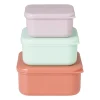 Xenos Broodtrommels-Opbergbakjes set van 3 - roze/lila/groen
