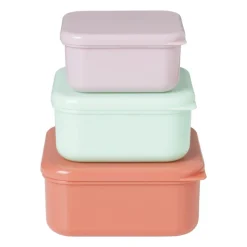 Xenos Broodtrommels-Opbergbakjes set van 3 - roze/lila/groen