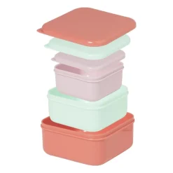 Xenos Broodtrommels-Opbergbakjes set van 3 - roze/lila/groen