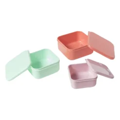 Xenos Broodtrommels-Opbergbakjes set van 3 - roze/lila/groen