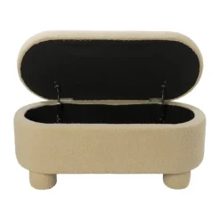 Xenos Bankjes-Opbergbank teddy dodo - beige - 43x100x42 cm