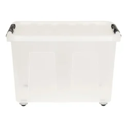 Xenos Opbergboxen-Opbergbox met wieltjes - 75 liter - 40x60x40 cm