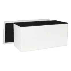 Xenos Opbergboxen-Opbergbox Teddy opvouwbaar - wit - 38x76x38 cm