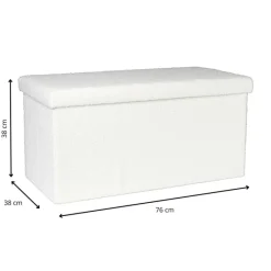Xenos Opbergboxen-Opbergbox Teddy opvouwbaar - wit - 38x76x38 cm