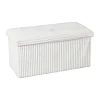 Xenos Opbergboxen-Opbergbox teddy rib rechthoekig - wit - 38x76x38 cm