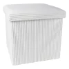 Xenos Opbergboxen-Opbergbox teddy rib vierkant - wit - 38x38x38 cm