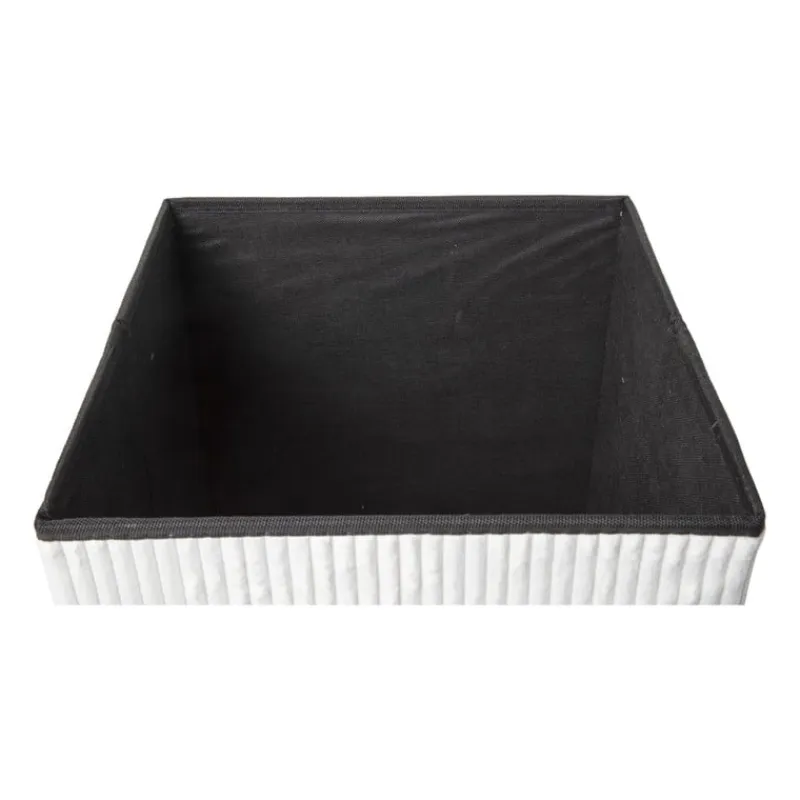 Xenos Opbergboxen-Opbergbox teddy rib vierkant - wit - 38x38x38 cm