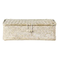 Xenos Opbergboxen|Kerstcadeaus-Opbergdoos zeegras - naturel - 7.5x24x14 cm