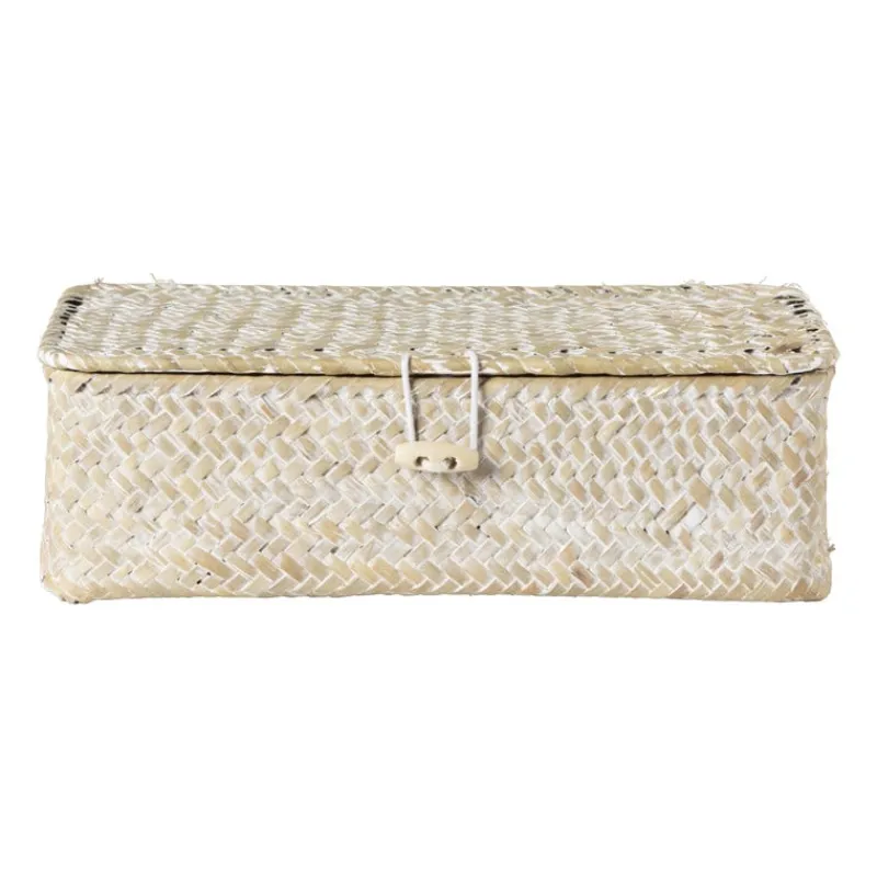 Xenos Opbergboxen|Kerstcadeaus-Opbergdoos zeegras - naturel - 7.5x24x14 cm