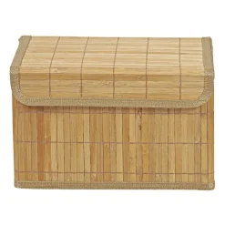 Xenos Manden|Manden-Opbergmand met deksel - bamboe - 20x33x22 cm