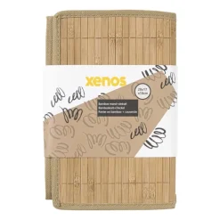 Xenos Opbergboxen|Manden-Opbergmand met deksel klein - bamboe - 18x28x17 cm