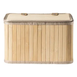 Xenos Manden|Manden-Opbergmand met deksel Oscar - 18x28x20 cm - naturel