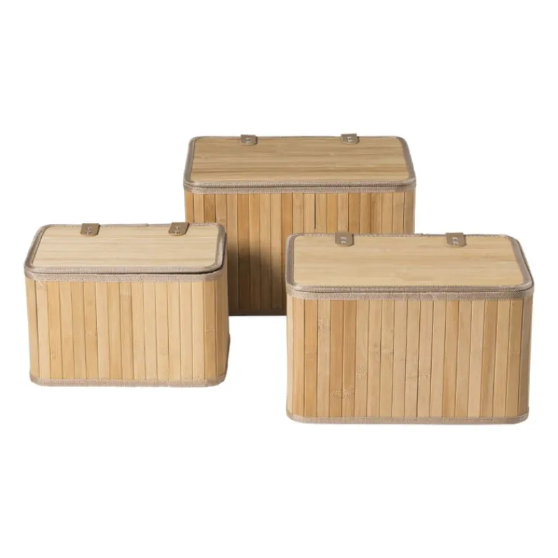 Xenos Manden|Manden-Opbergmand met deksel Oscar - 18x28x20 cm - naturel