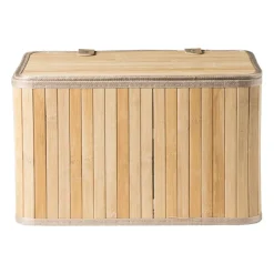 Xenos Manden|Manden-Opbergmand met deksel Oscar - 22x26x36 cm - naturel