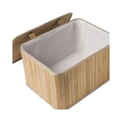 Xenos Manden|Manden-Opbergmand met deksel Oscar - 22x26x36 cm - naturel