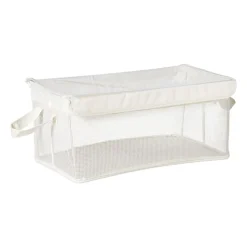 Xenos Opbergbakken|Opbergboxen-Opbergmand met handvatten - wit - 25x44x20 cm