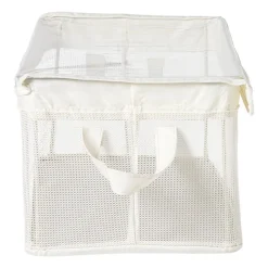 Xenos Opbergbakken|Opbergboxen-Opbergmand met handvatten - wit - 25x44x20 cm