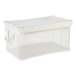 Xenos Opbergbakken|Opbergboxen-Opbergmand met handvatten - wit - 30x47x25 cm