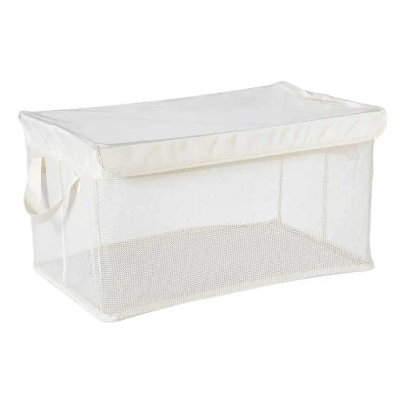 Xenos Opbergbakken|Opbergboxen-Opbergmand met handvatten - wit - 30x47x25 cm