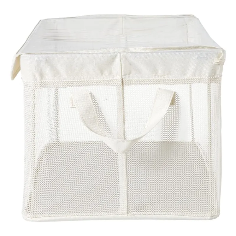 Xenos Opbergbakken|Opbergboxen-Opbergmand met handvatten - wit - 30x47x25 cm