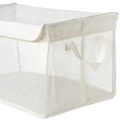 Xenos Opbergbakken|Opbergboxen-Opbergmand met handvatten - wit - 30x47x25 cm
