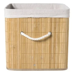 Xenos Opbergboxen|Manden-Opbergmand vierkant hoog - bamboe - 30x30x30 cm