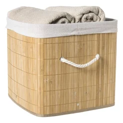 Xenos Opbergboxen|Manden-Opbergmand vierkant hoog - bamboe - 30x30x30 cm