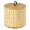 Xenos Badkamer Accessoires-Opbergpotje bamboe - naturel - ø10.5x9 cm