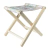 Xenos Strandaccessoires-Opvouwbaar strandkrukje palm - multikleur - 37x32x35 cm